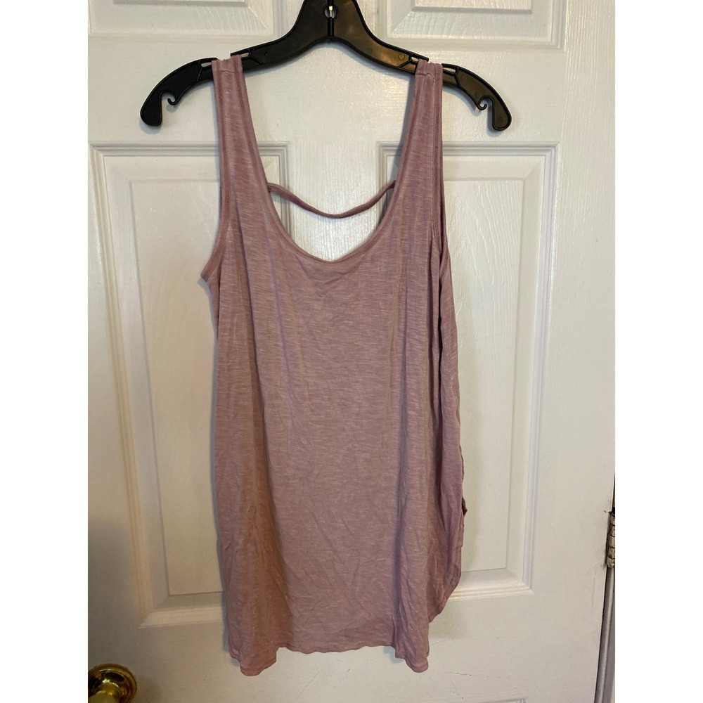 Maurices Womens Mauve Pink Slub Knit Tank Top Double Back Strap Size M